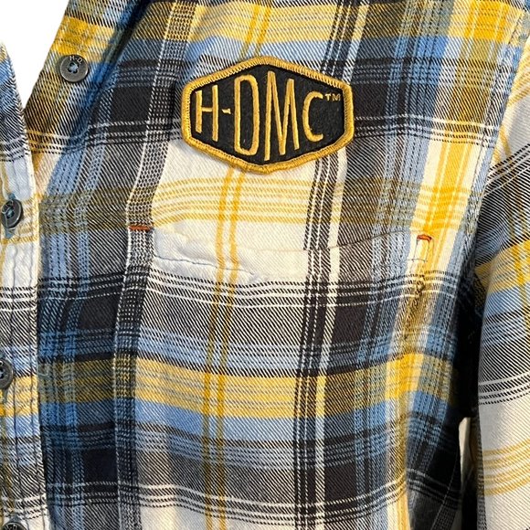 Harley-Davidson Women's Top Button Down Shirt Plaid Long Sleeve Rayon Size Small - Picture 3 of 7